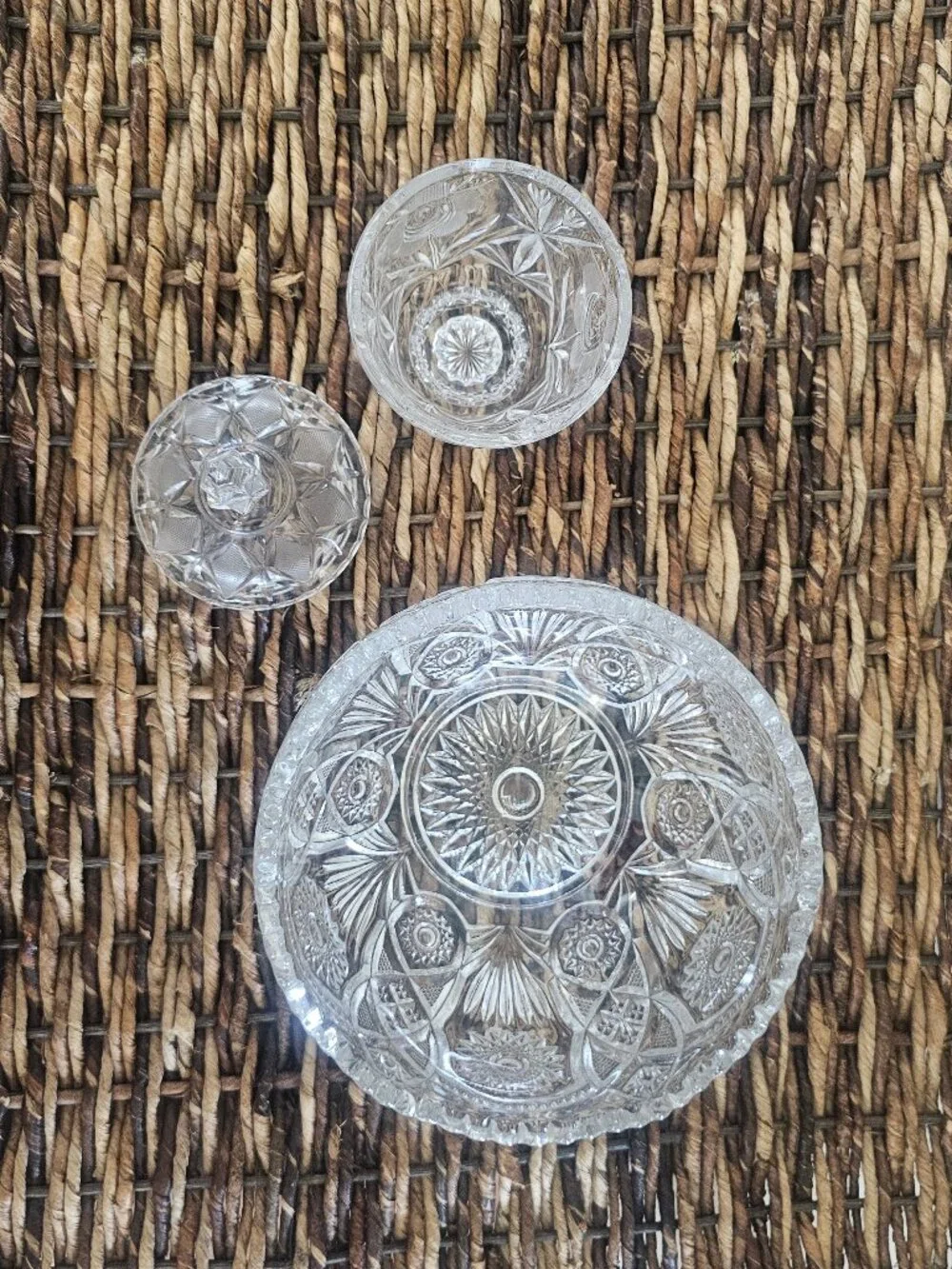 Two beautifully crafted pieces of vintage clear glassware